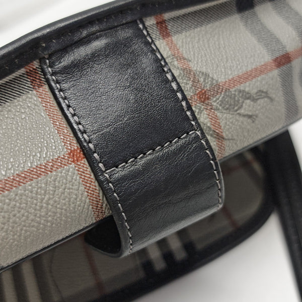 Coated Canvas Shoulder Bag Gray