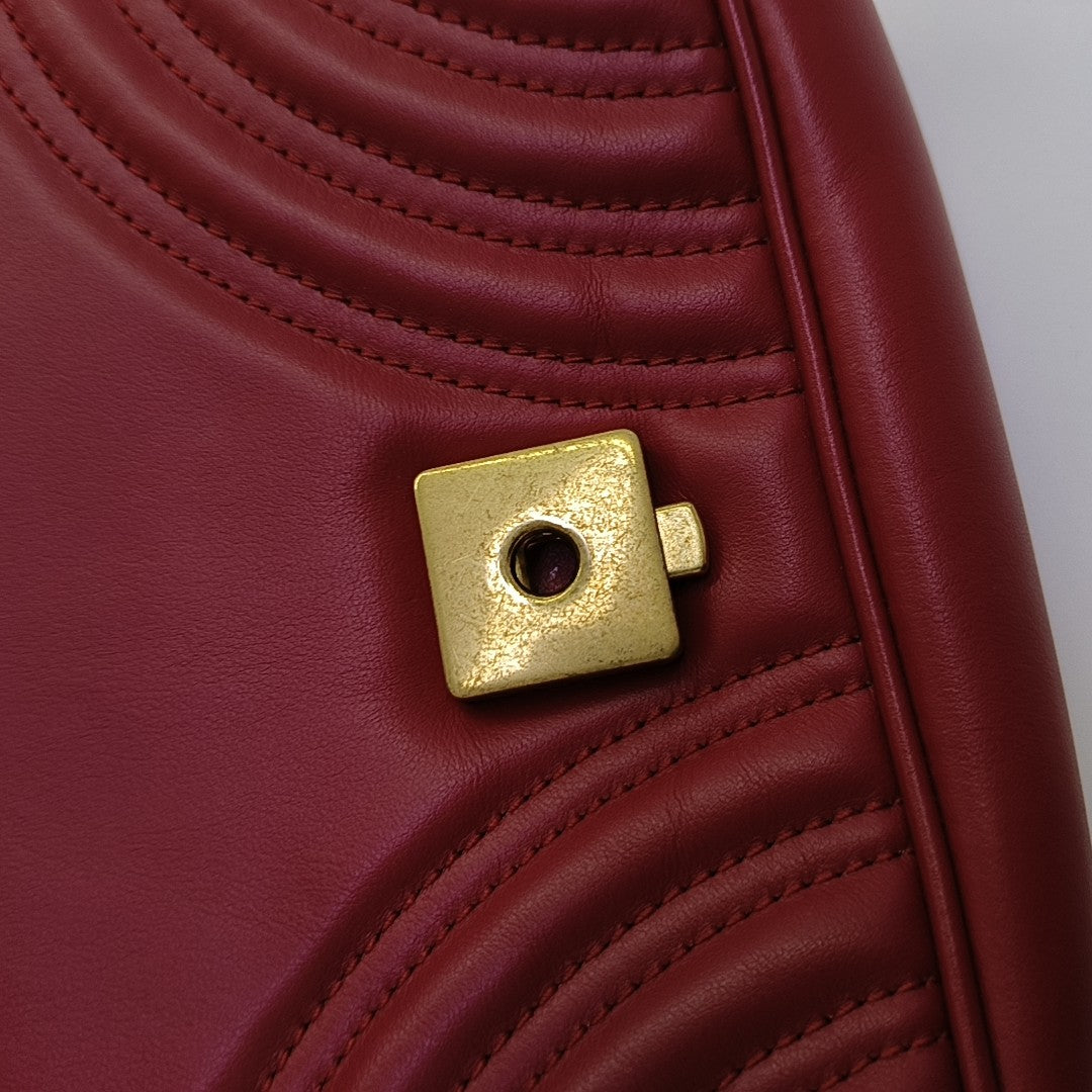GG Marmont Small Quilted Calfskin Red