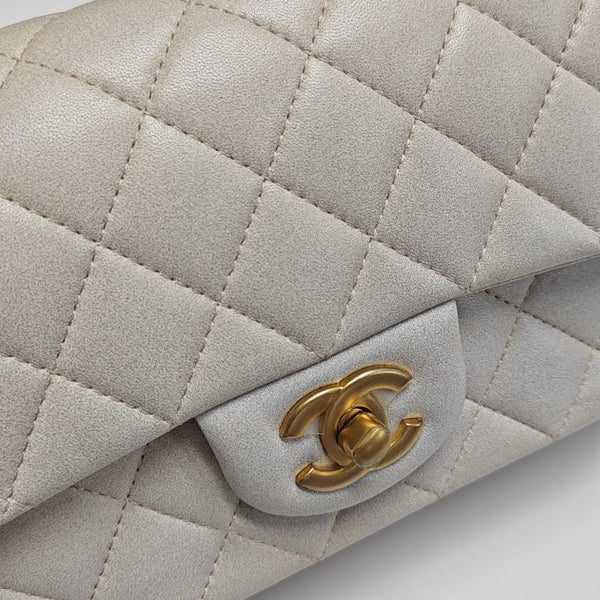 Quilted Lambskin Shoulder Bag White