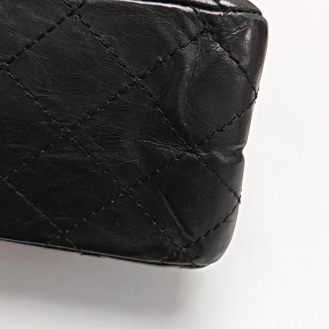 Authenticated pre-owned  2.55 227 (jumbo) Quilted Vintage Calf Black - Shoulder Bag at Looply