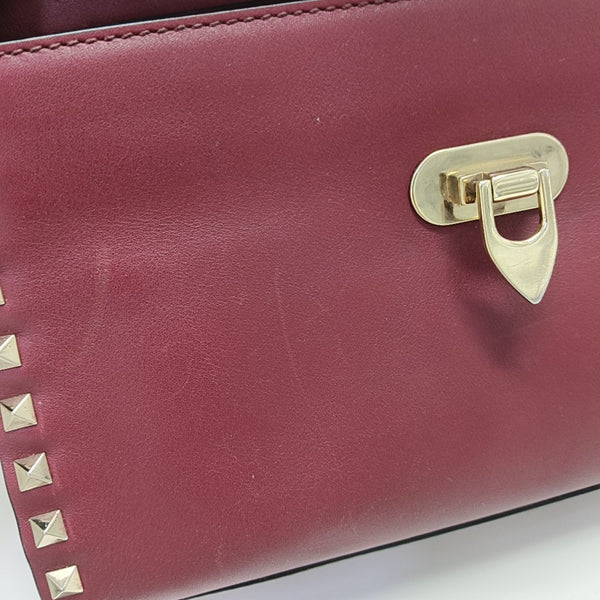 Rockstud Calfskin Red