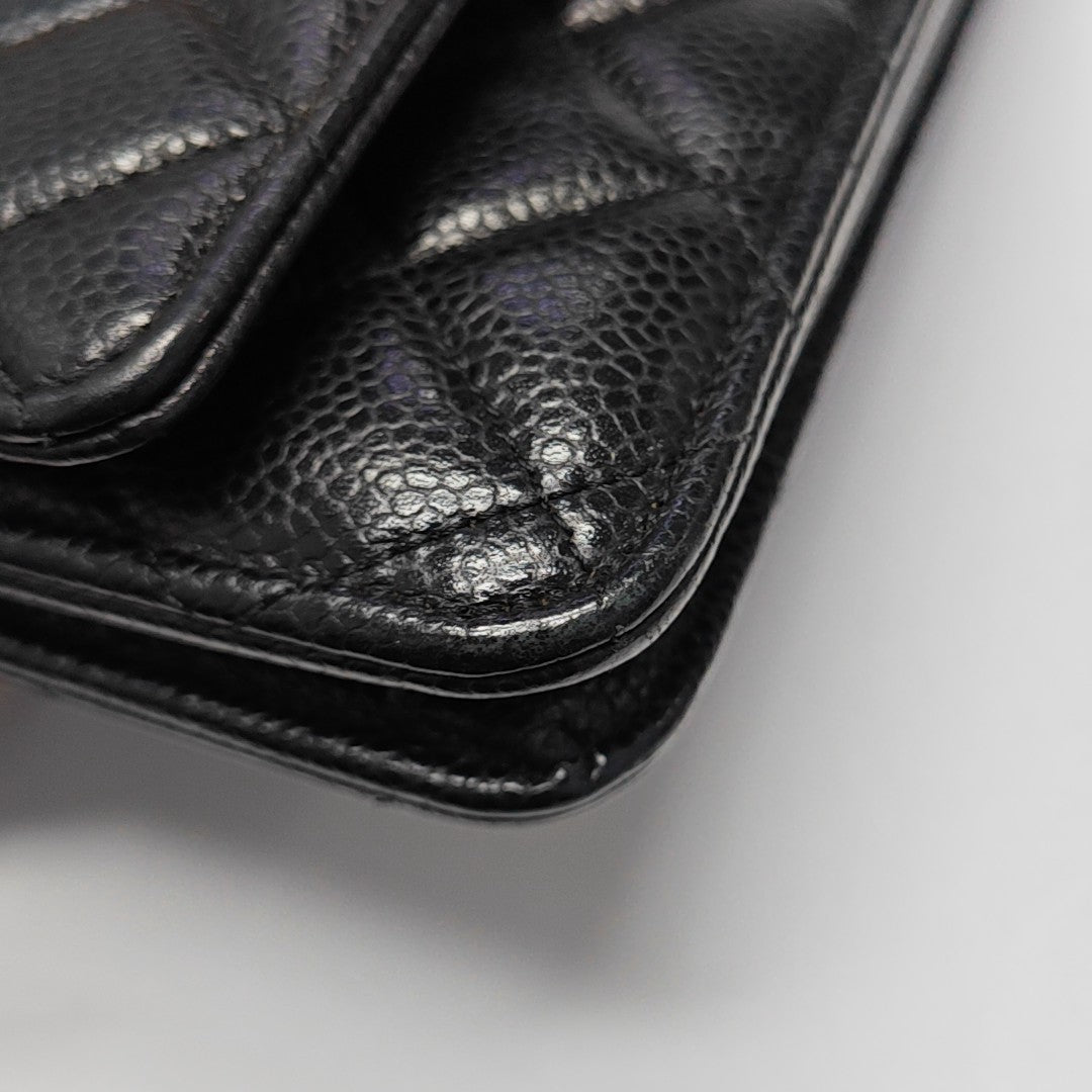 WOC Quilted Grained Calfskin Black