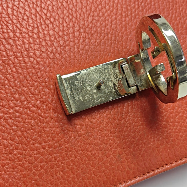 Interlocking G Small Calfskin Orange