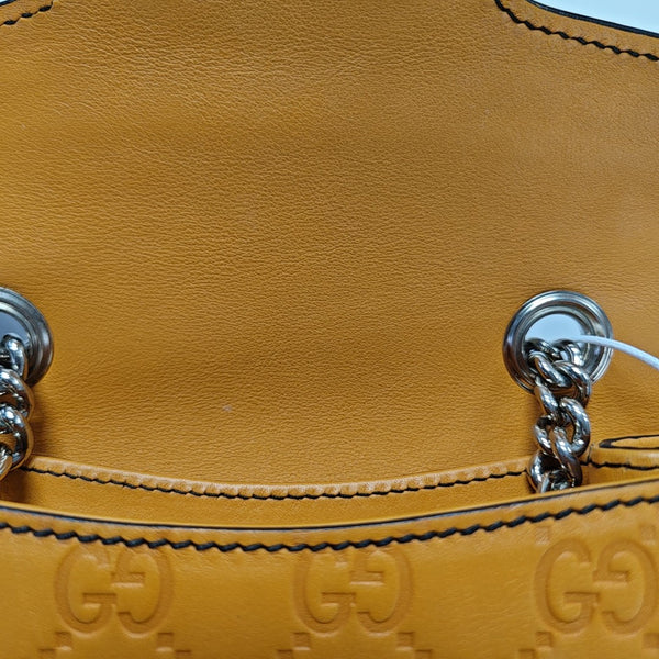 Emily Chain Monogram Calfskin Yellow