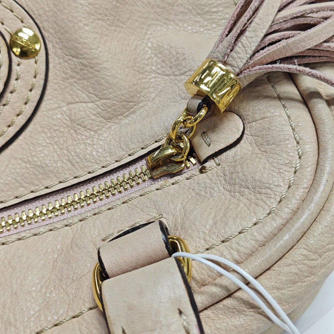 Calfskin Top Handle Bag Pink