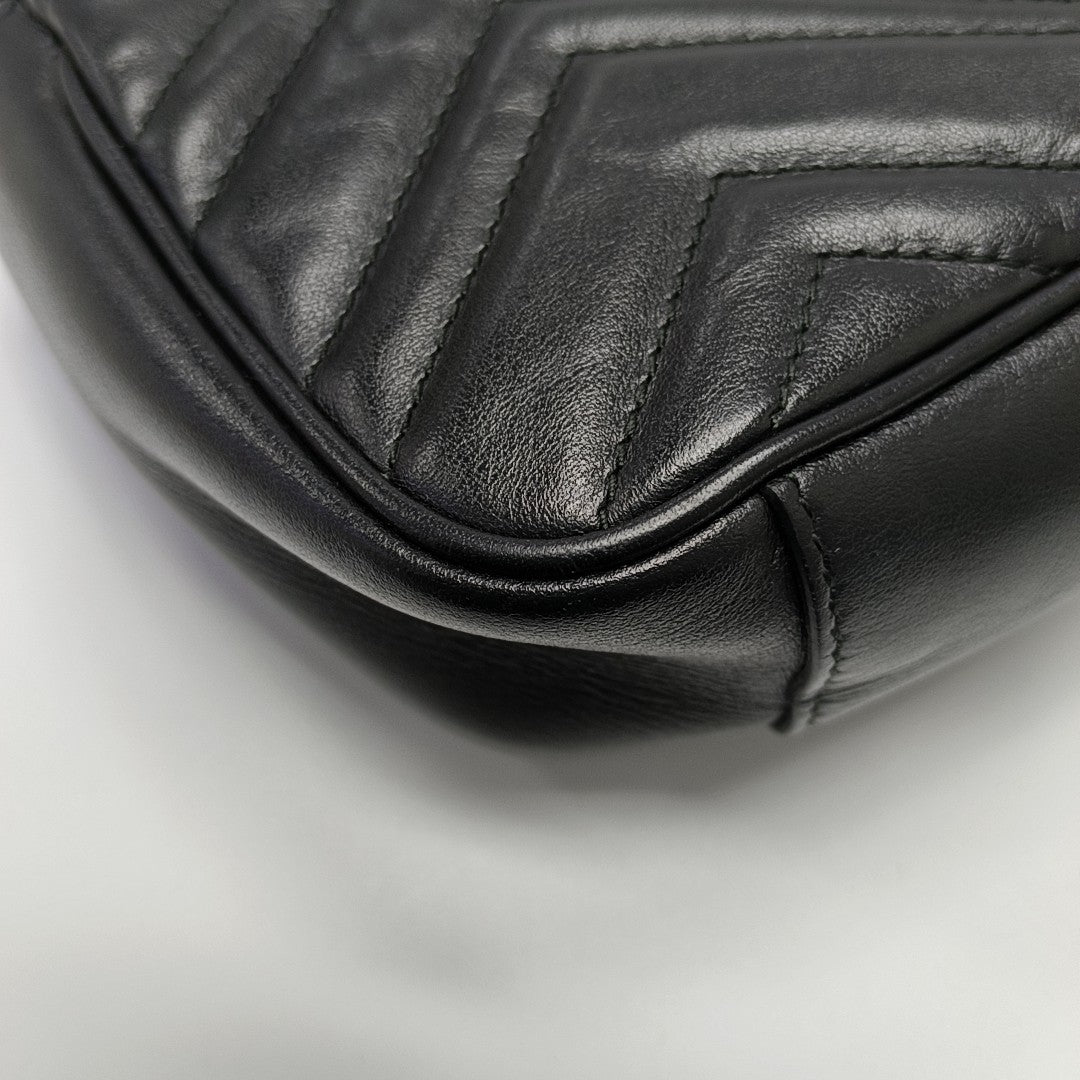 GG Marmont Small Quilted Calfskin Black
