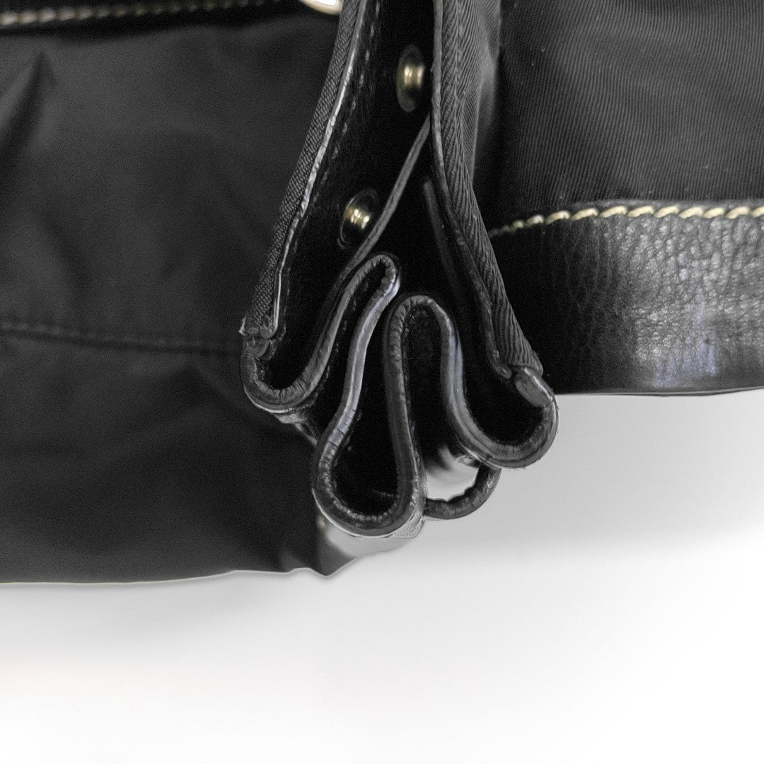 Nylon Top Handle Bag Black
