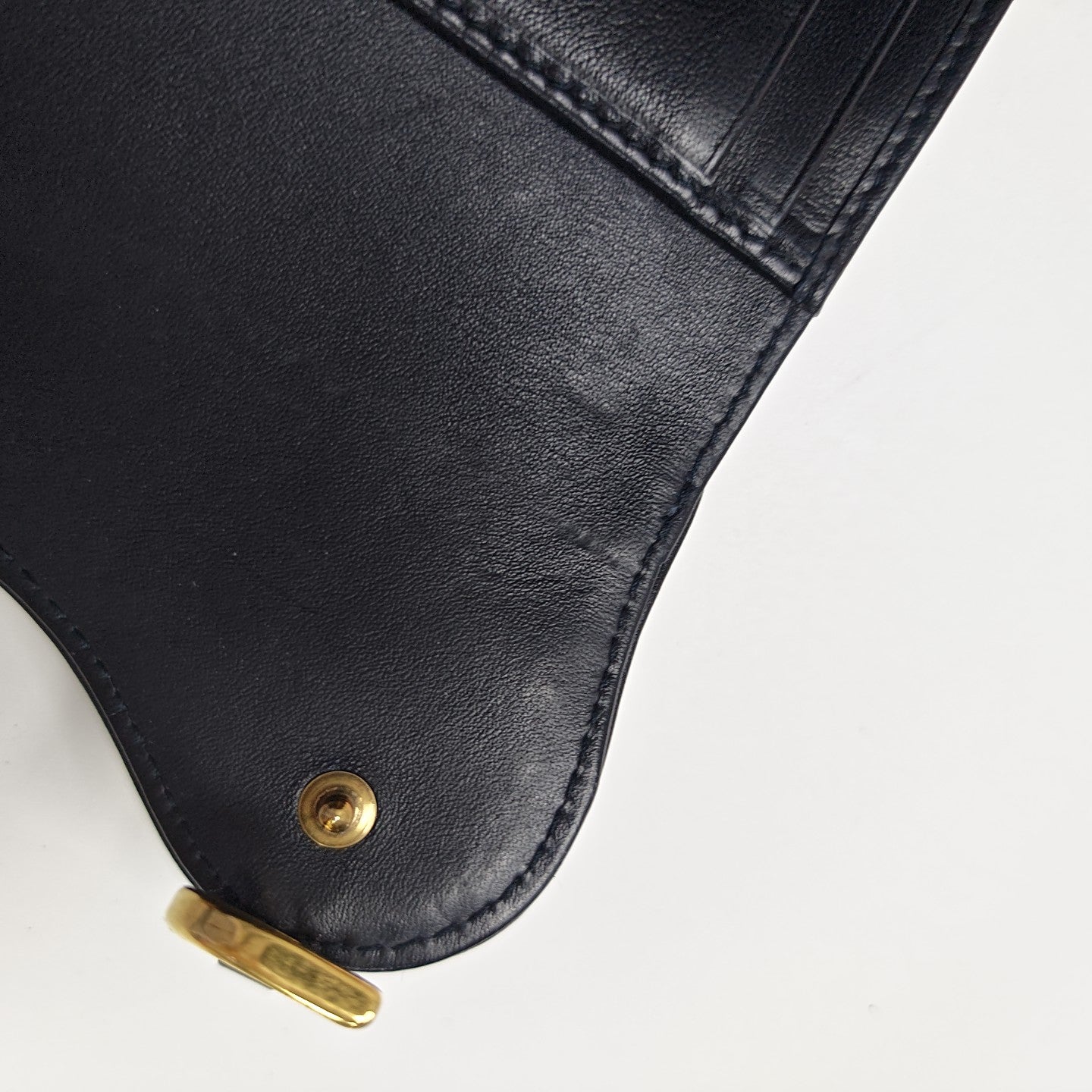 Saddle Mini Oblique Canvas Blue Wallet