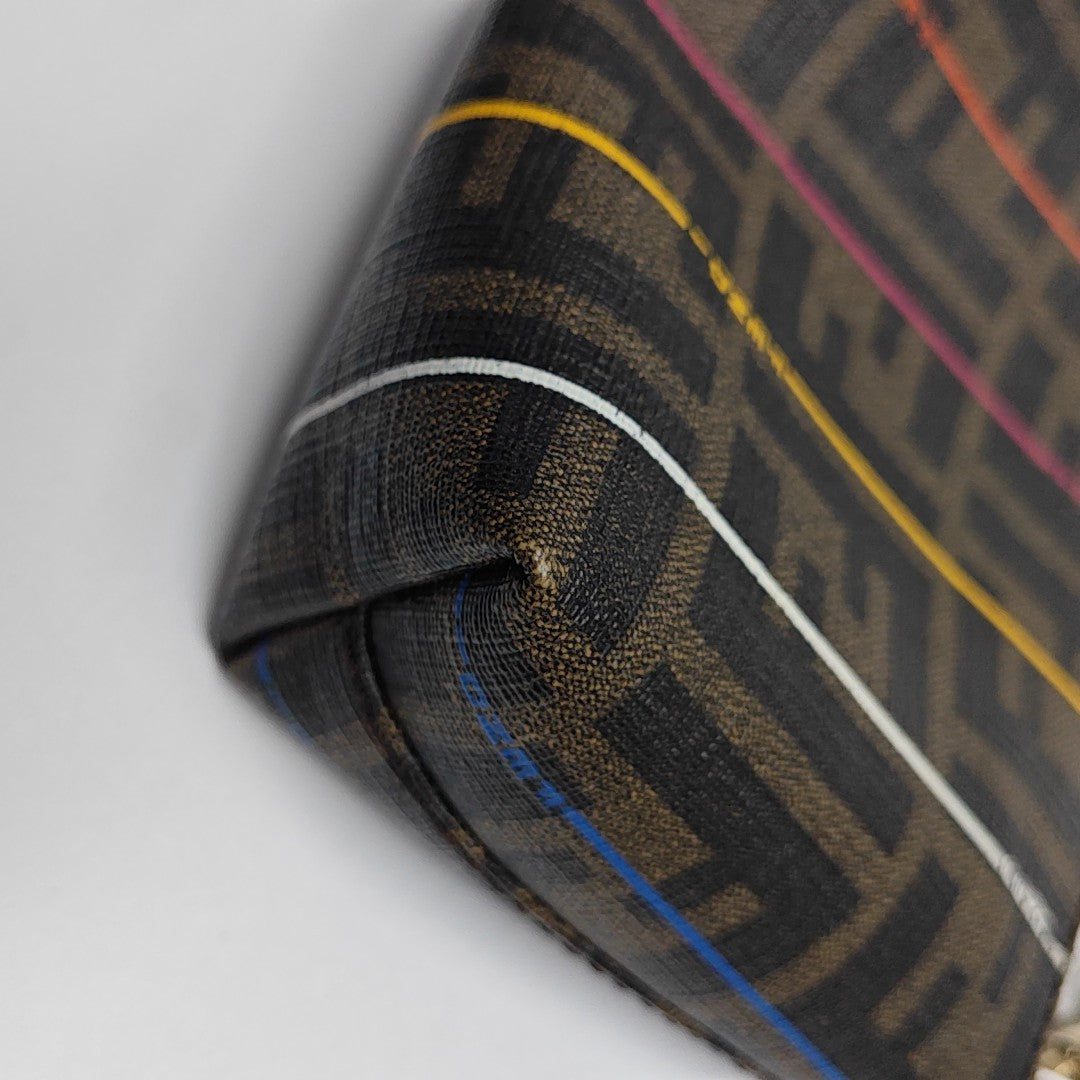 Coated Canvas Top Handle Bag Brown