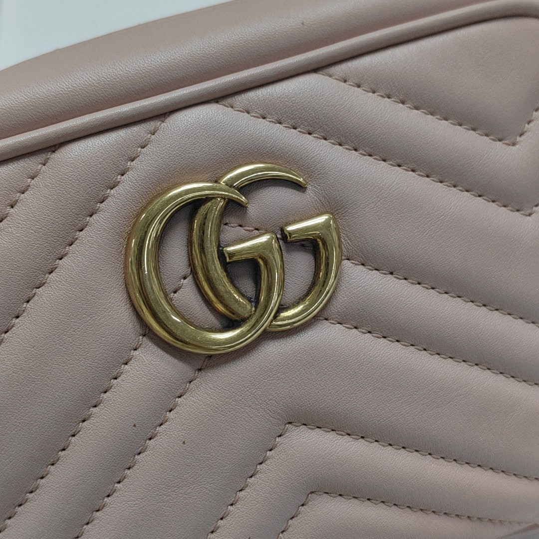 GG Marmont Mini Quilted Calfskin Pink