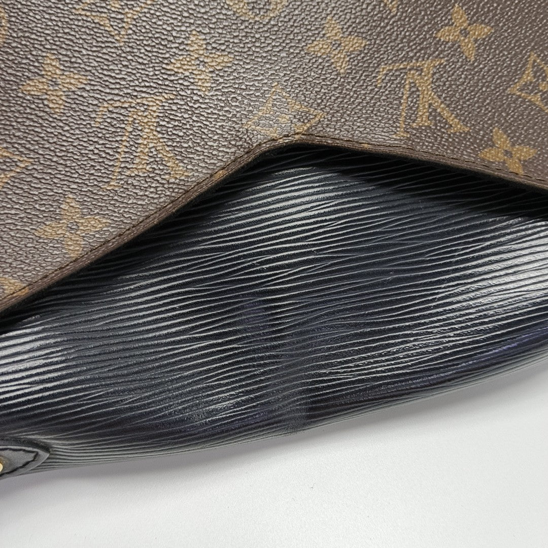 SAINT MICHEL Monogram Coated Canvas Black