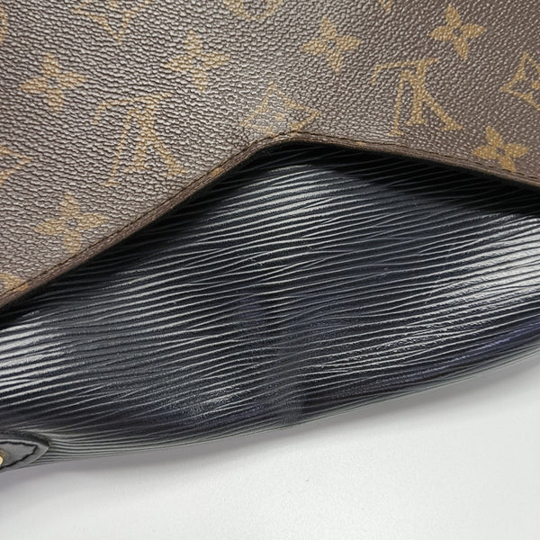 SAINT MICHEL Monogram Coated Canvas Black