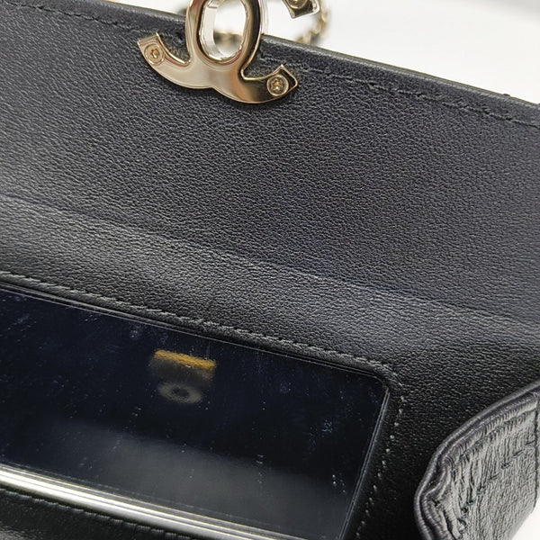 Quilted Calfskin Shoulder Bag Mini Black