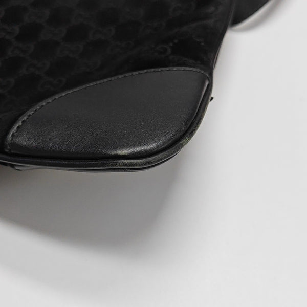 Monogram Suede Shoulder Bag Black