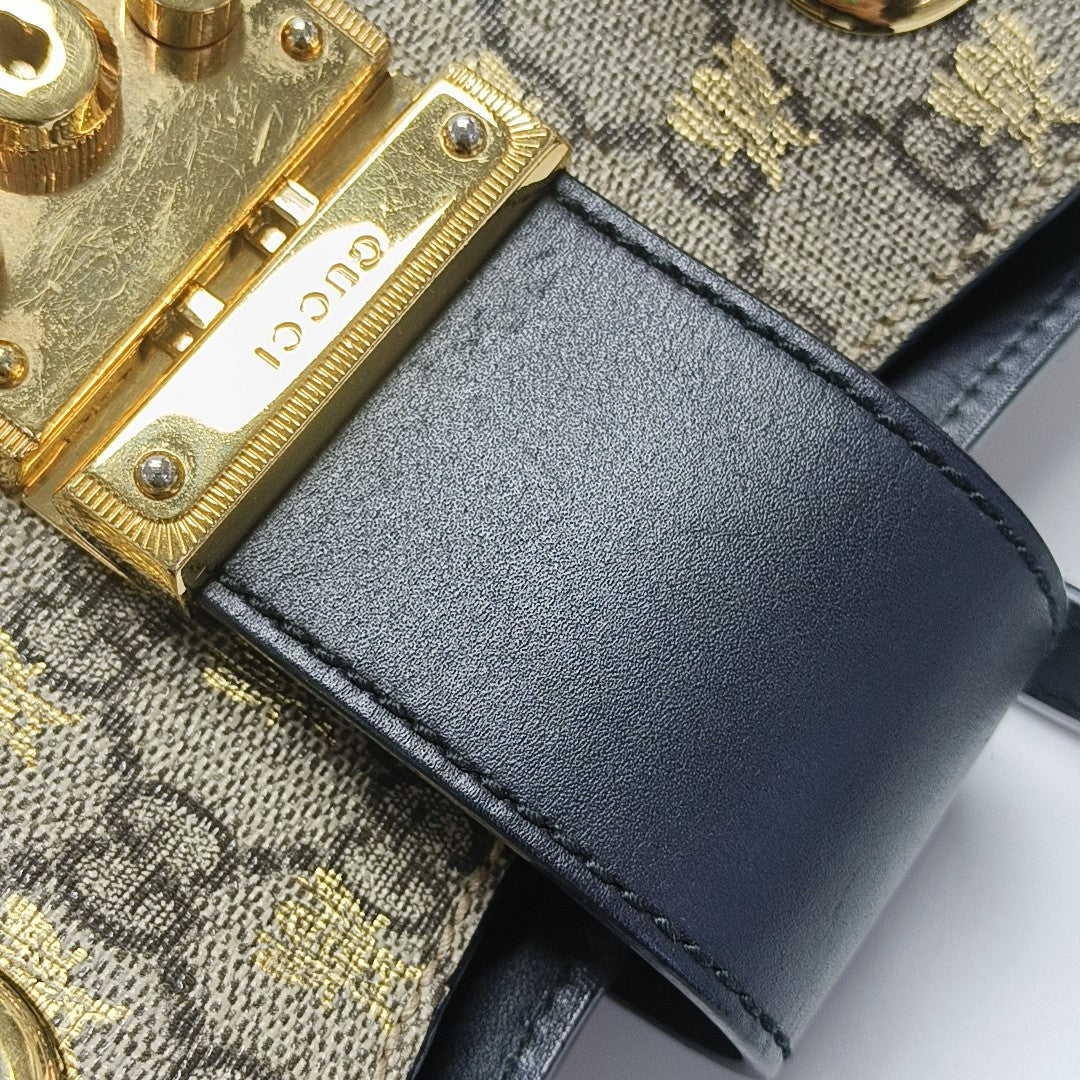 Padlock Small Monogram Coated Canvas Beige