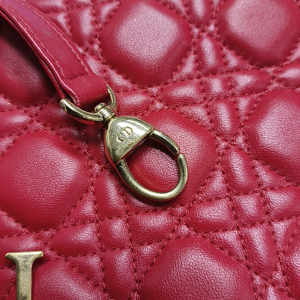 Lady Dior Medium Cannage Lambskin Red