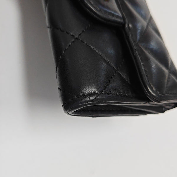 CLASSIC FLAP Quilted Lambskin Black Card Holder