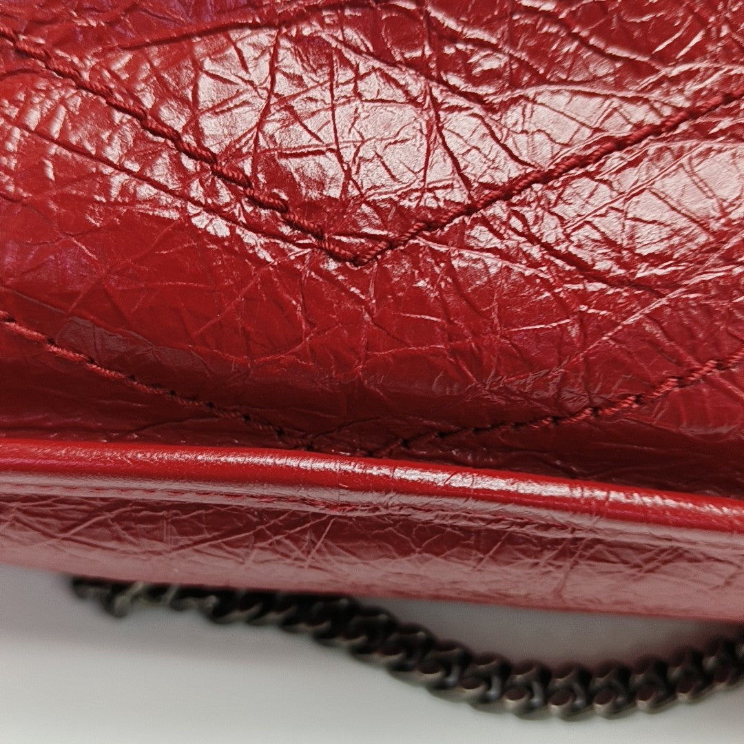 NIKI Small Chevron Calfskin Red