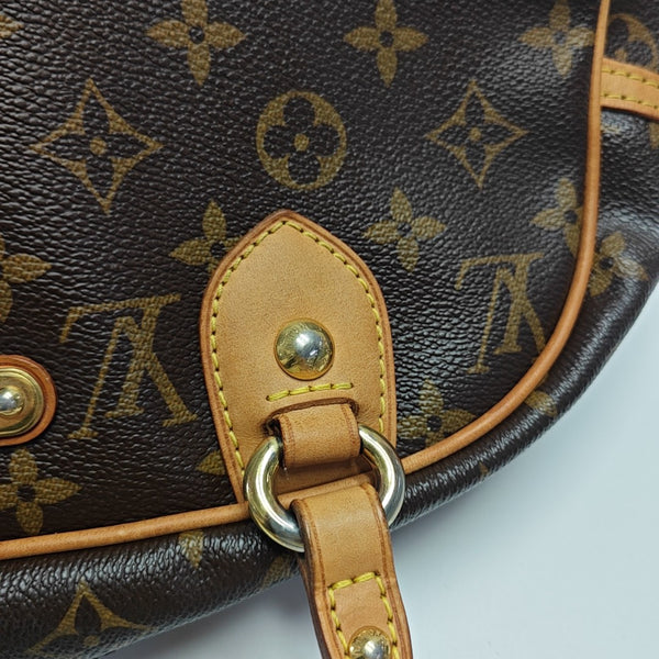 MONTORGUEI PM Monogram Coated Canvas Brown