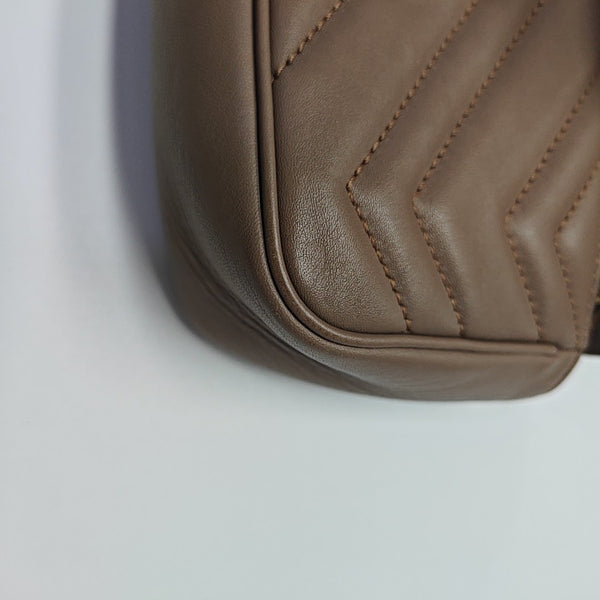 GG Marmont Mini Quilted Calfskin Beige