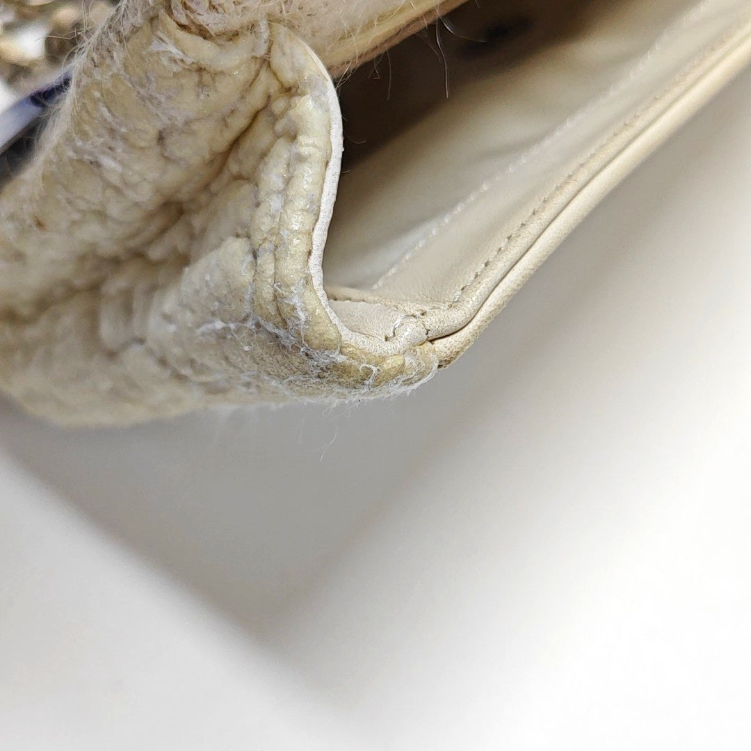 Authenticated pre-owned  CLASSIC FLAP Fabric Beige - Shoulder Bag at Looply
