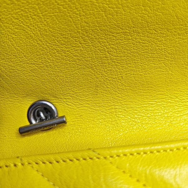 Chevron Calfskin Small Yellow