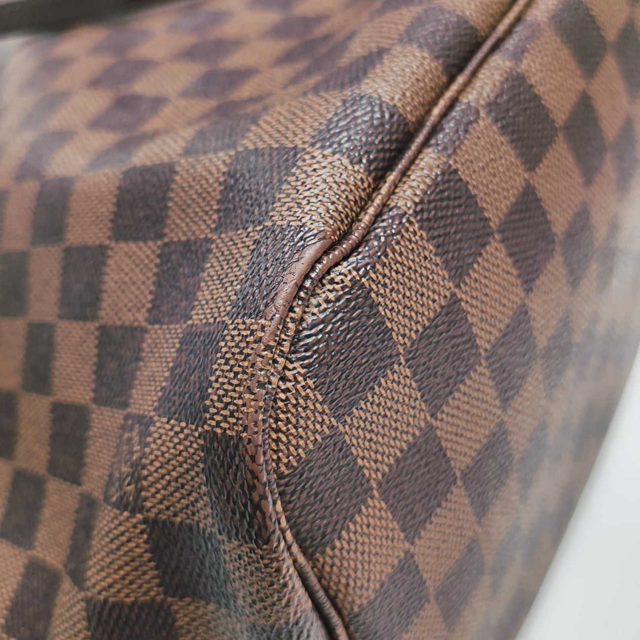 NEVERFULL MM Damier Ebene Coated Canvas Brown
