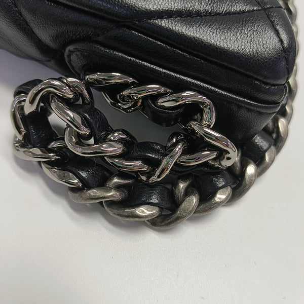 Quilted Lambskin Shoulder Bag Black