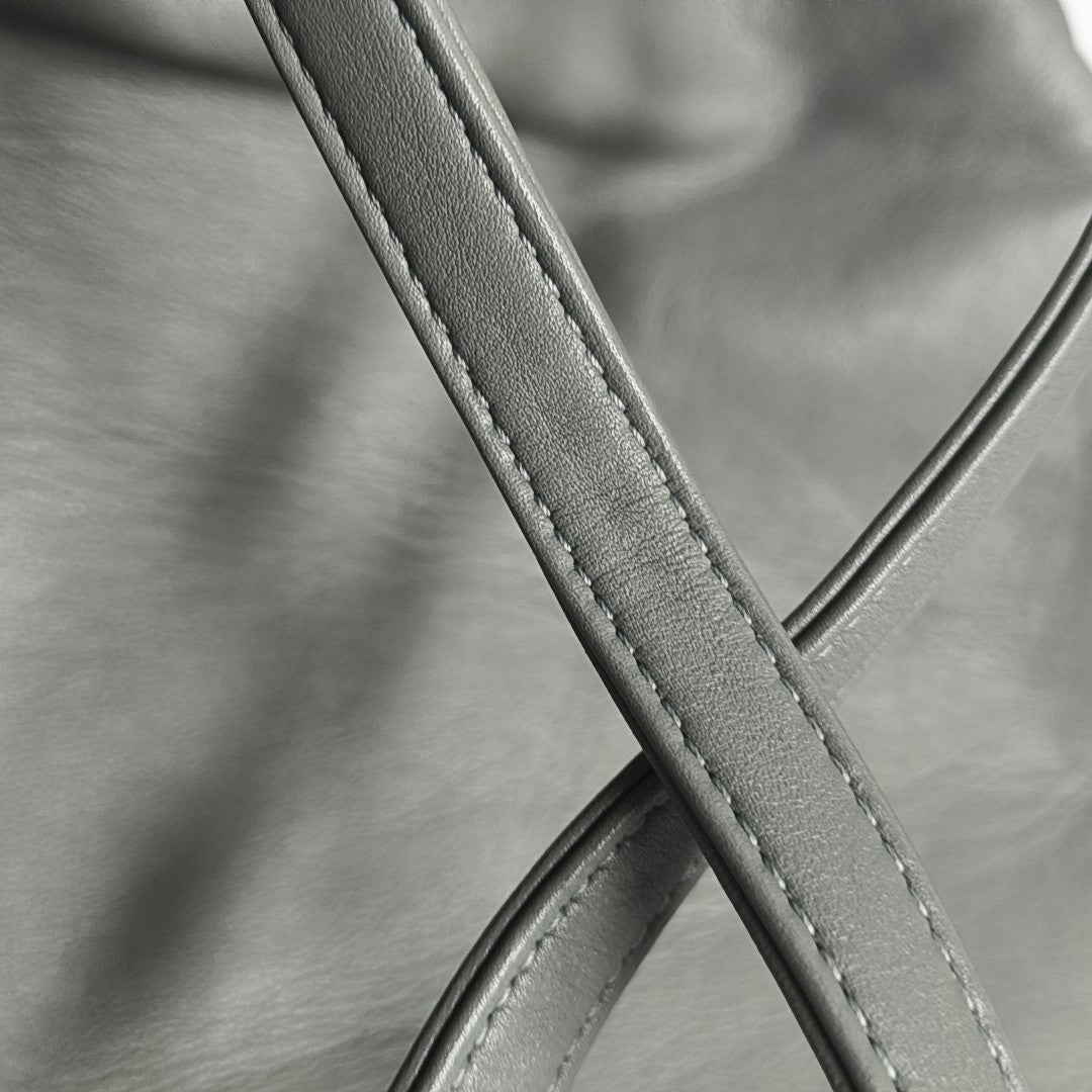 Quilted Calfskin Backpack Gray