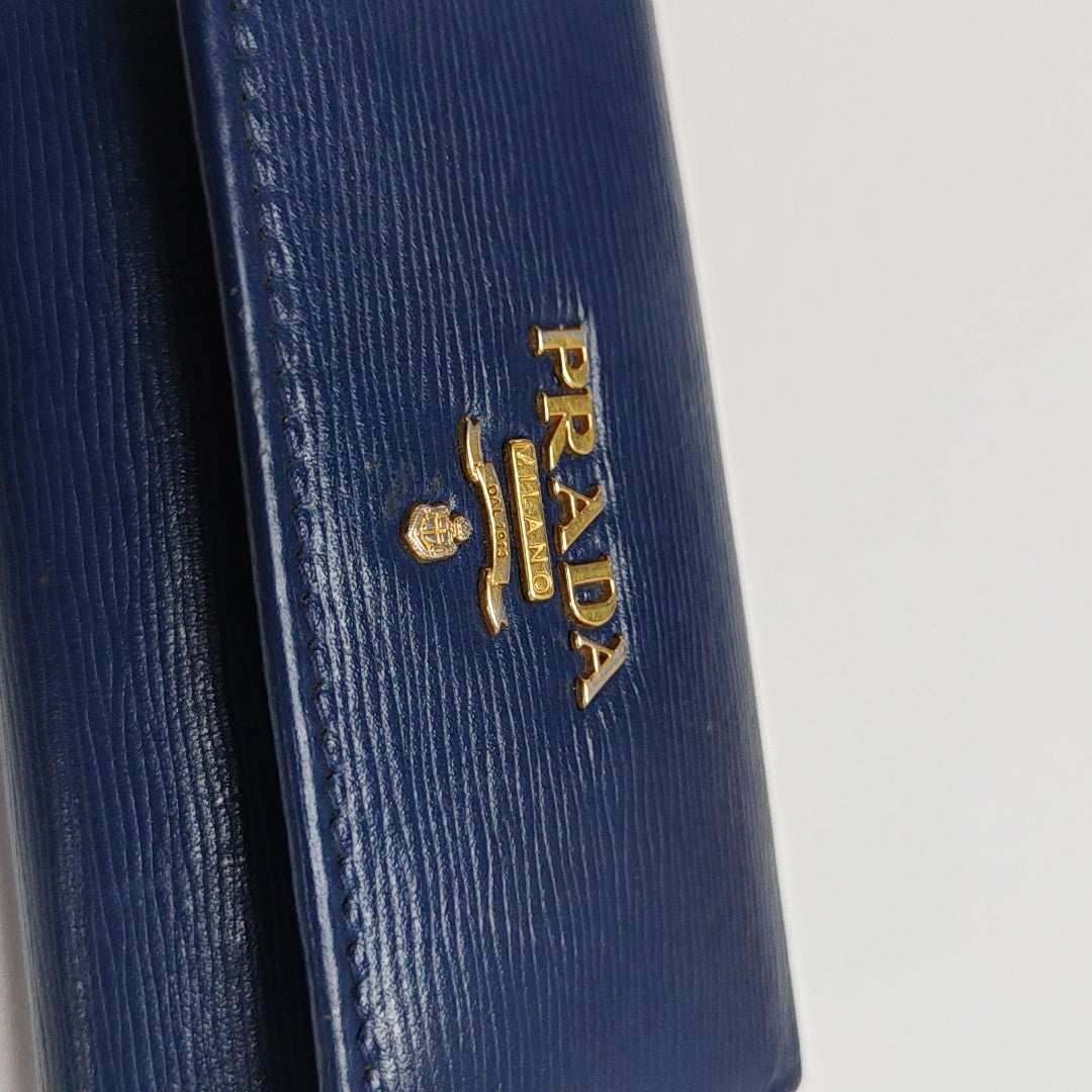 Saffiano Calfskin Key Pouch Blue