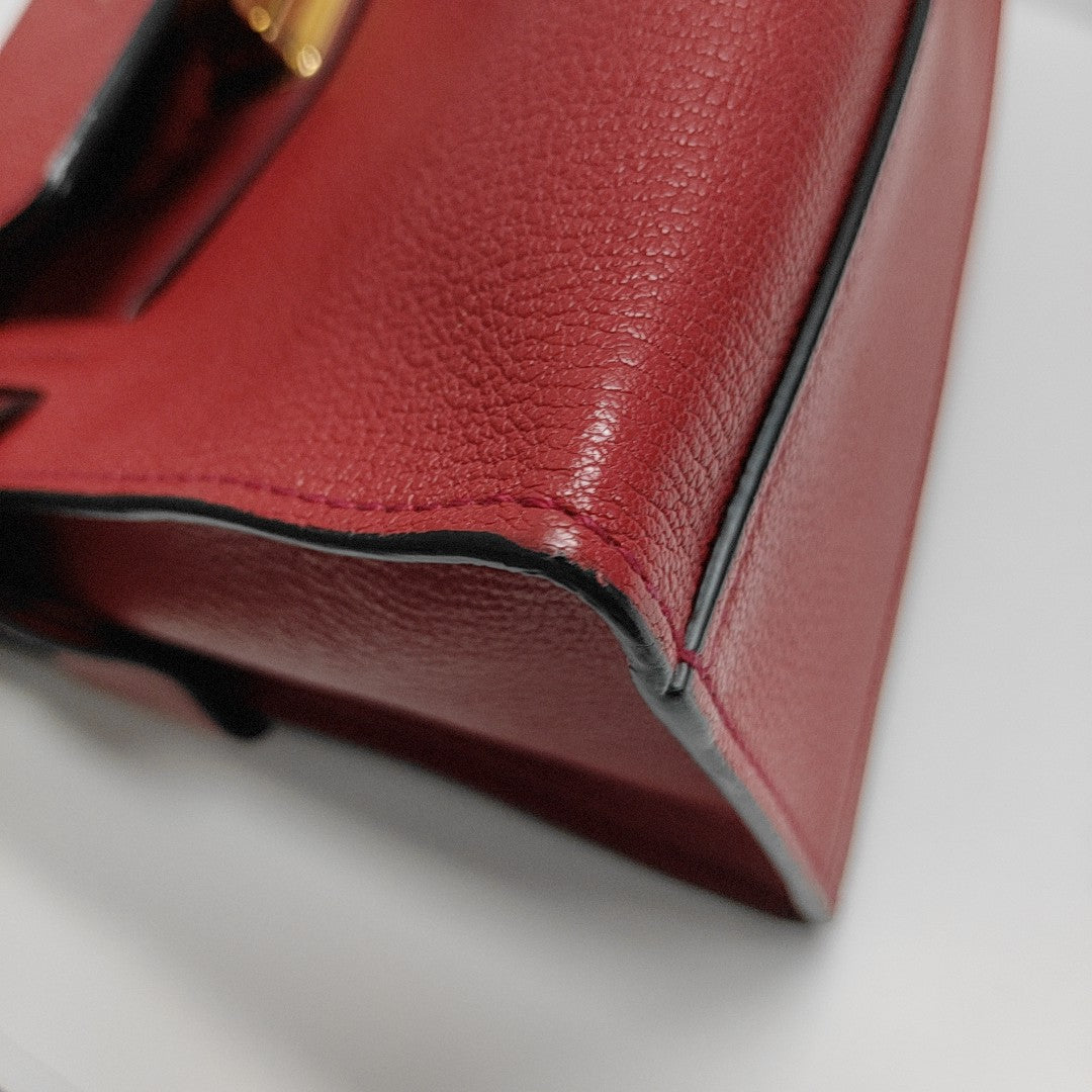 Calfskin Shoulder Bag Red