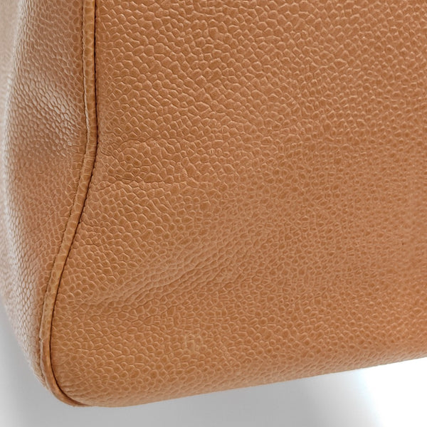 Quilted Grained Calfskin Shoulder Bag Orange