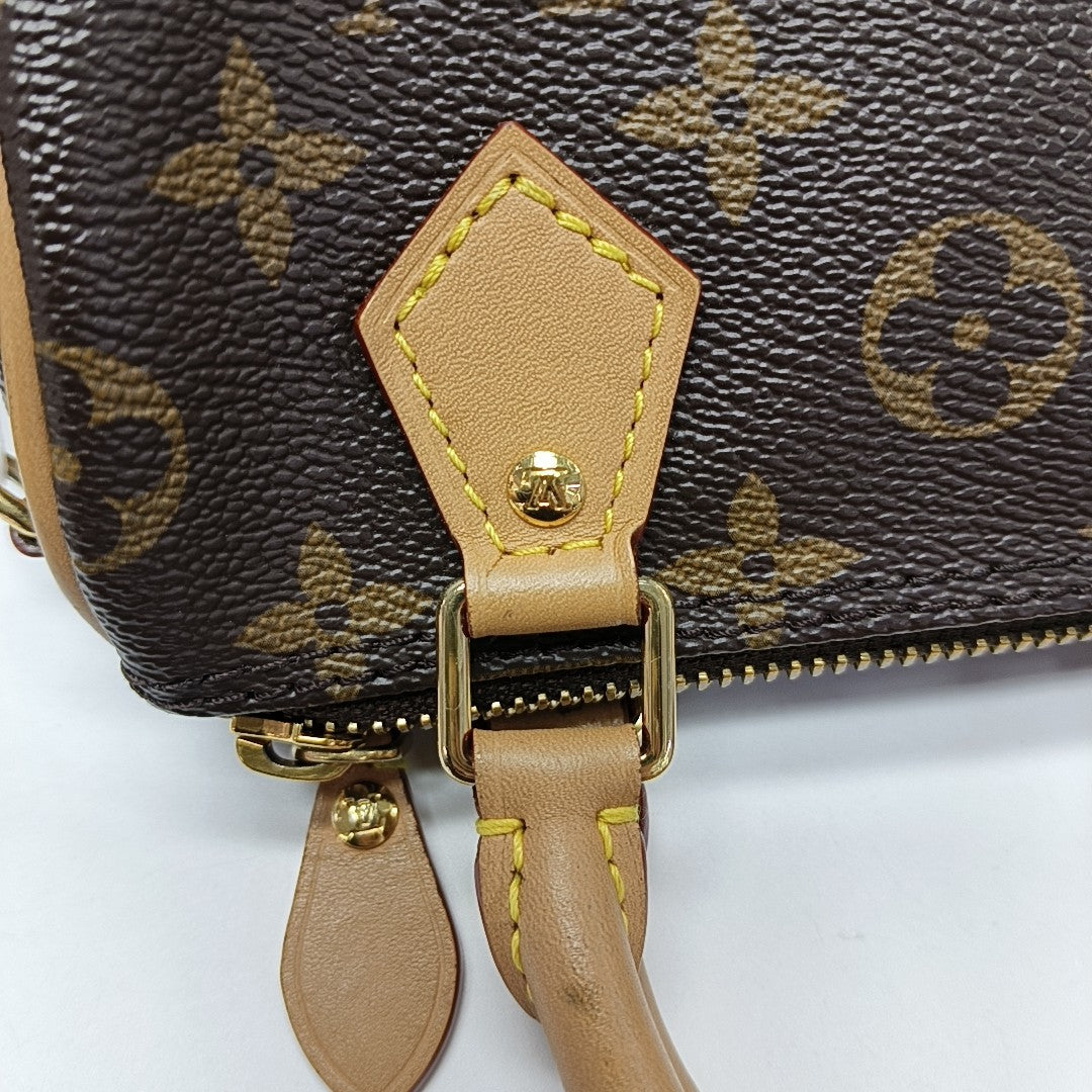SPEEDY Nano Monogram Coated Canvas Brown