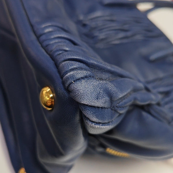 Quilted Lambskin Shoulder Bag Blue