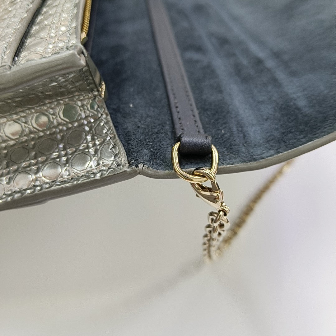 30 Montaigne Mini Cannage Calfskin Silver