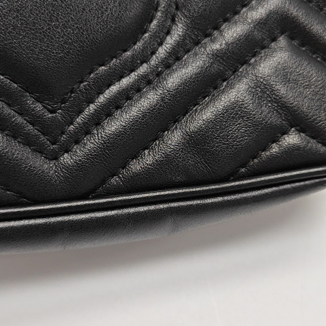 GG Marmont Mini Quilted Calfskin Black