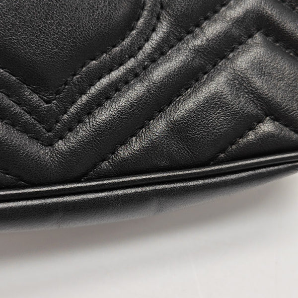 GG Marmont Mini Quilted Calfskin Black