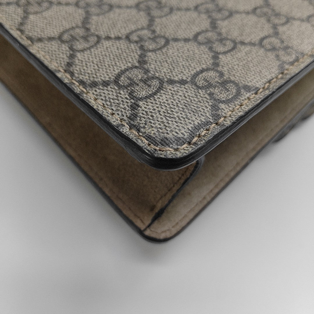 Dionysus Mini Monogram Coated Canvas Beige