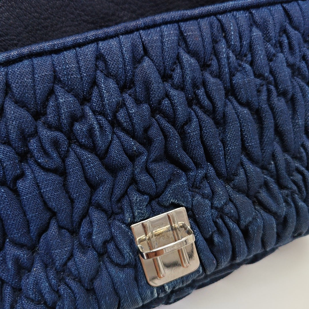 Crystal Quilted Fabric Blue