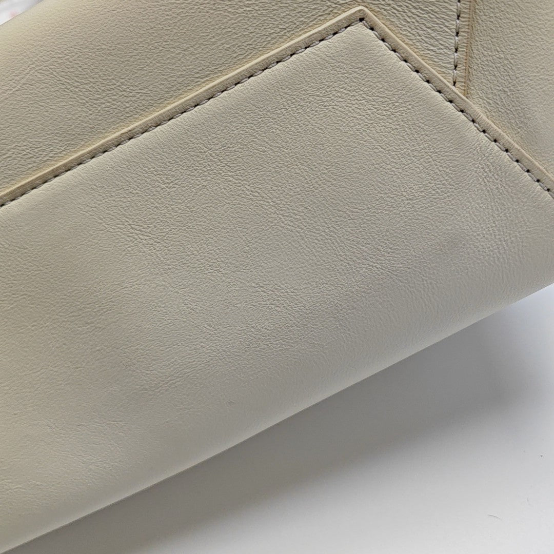Calfskin Shoulder Bag Small White