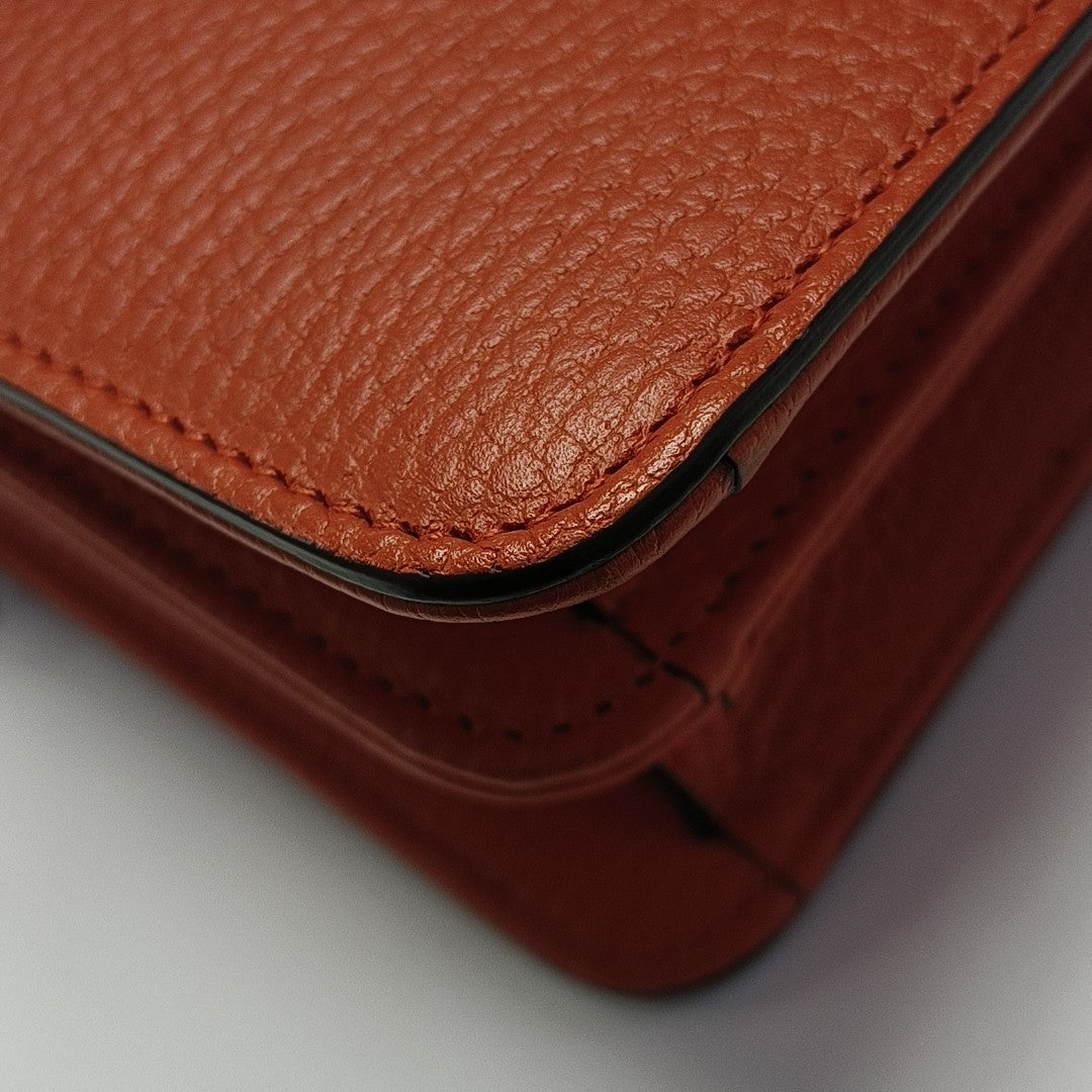 Interlocking G Small Calfskin Orange
