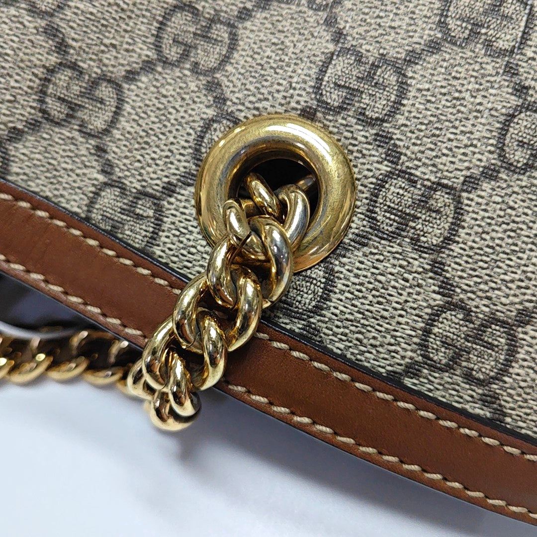 Padlock Medium Monogram Coated Canvas Beige