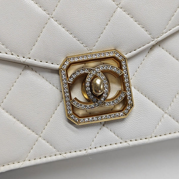 CLASSIC FLAP Mini Quilted Lambskin White