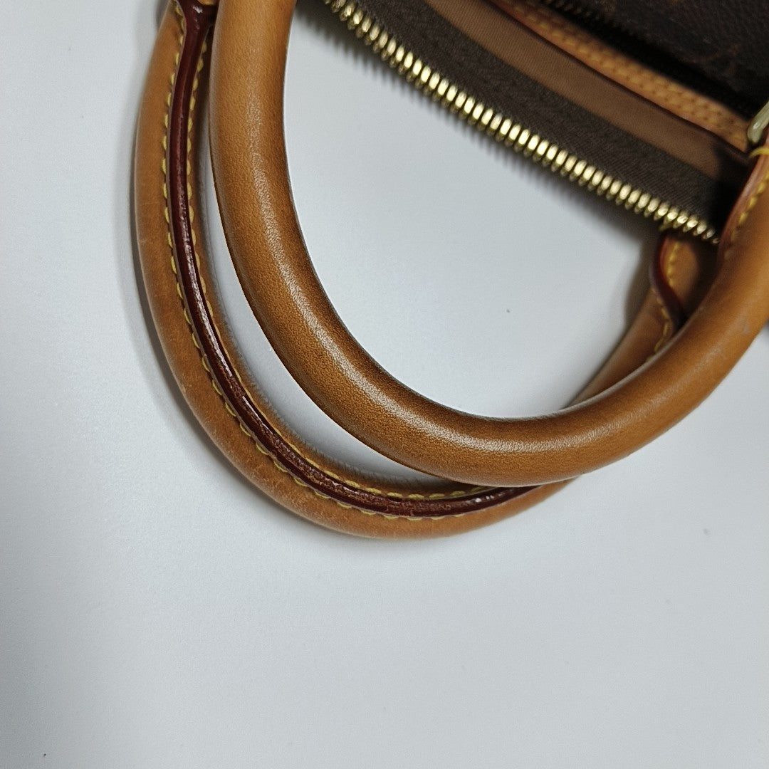 KEEPALL 50 Monogram Coated Canvas Brown