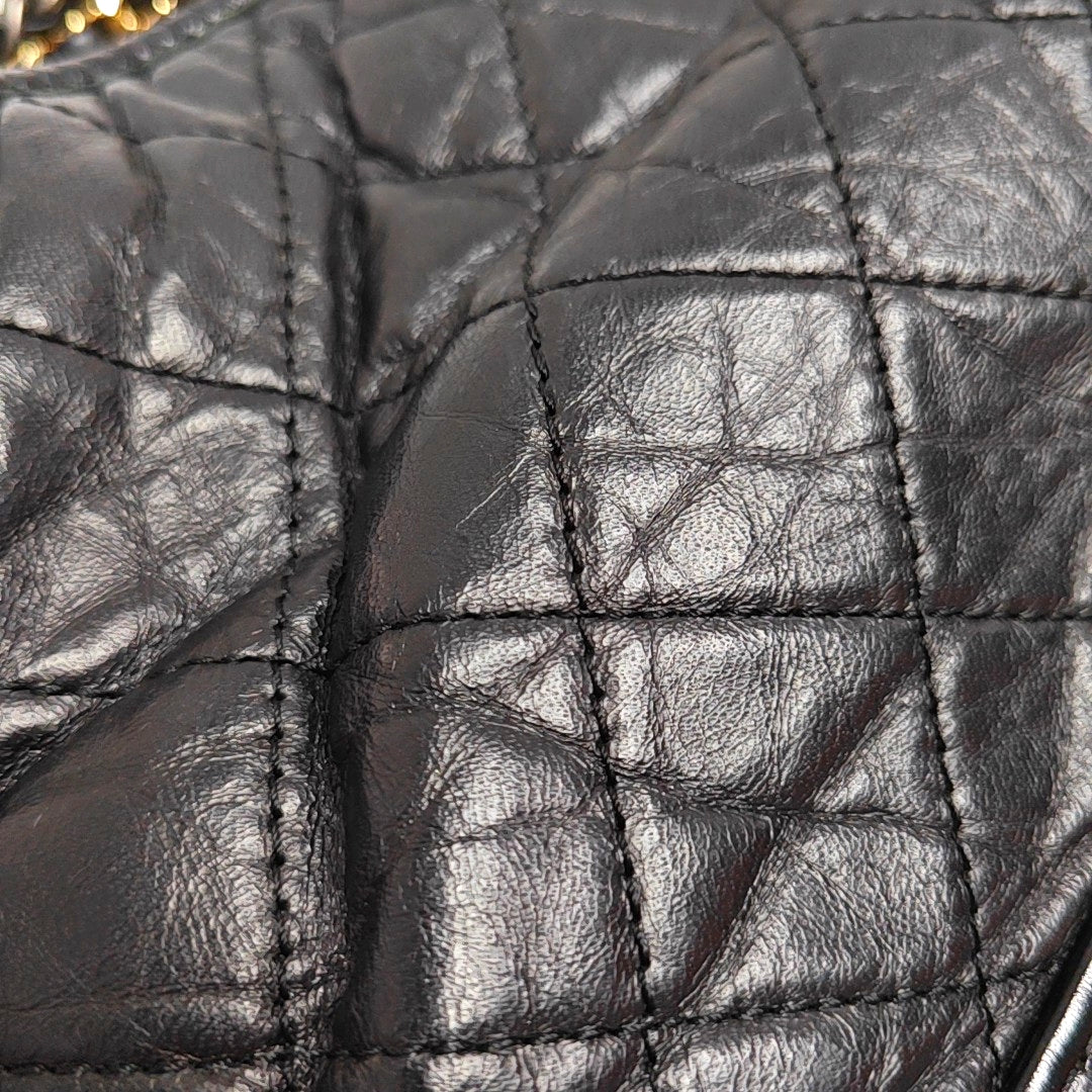 GABRIELLE Medium Quilted Calfskin Black
