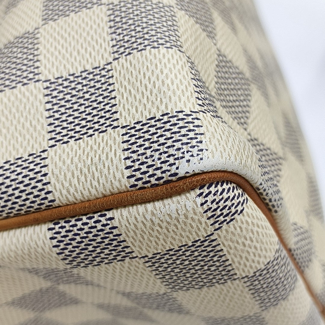 SPEEDY 30 Damier Azur Coated Canvas White