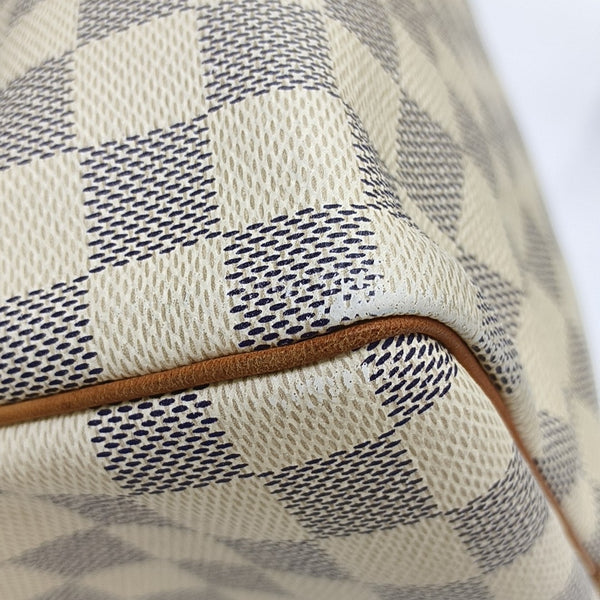 SPEEDY 30 Damier Azur Coated Canvas White
