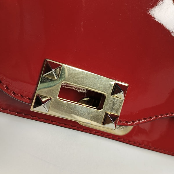 Rockstud Patent Leather Red