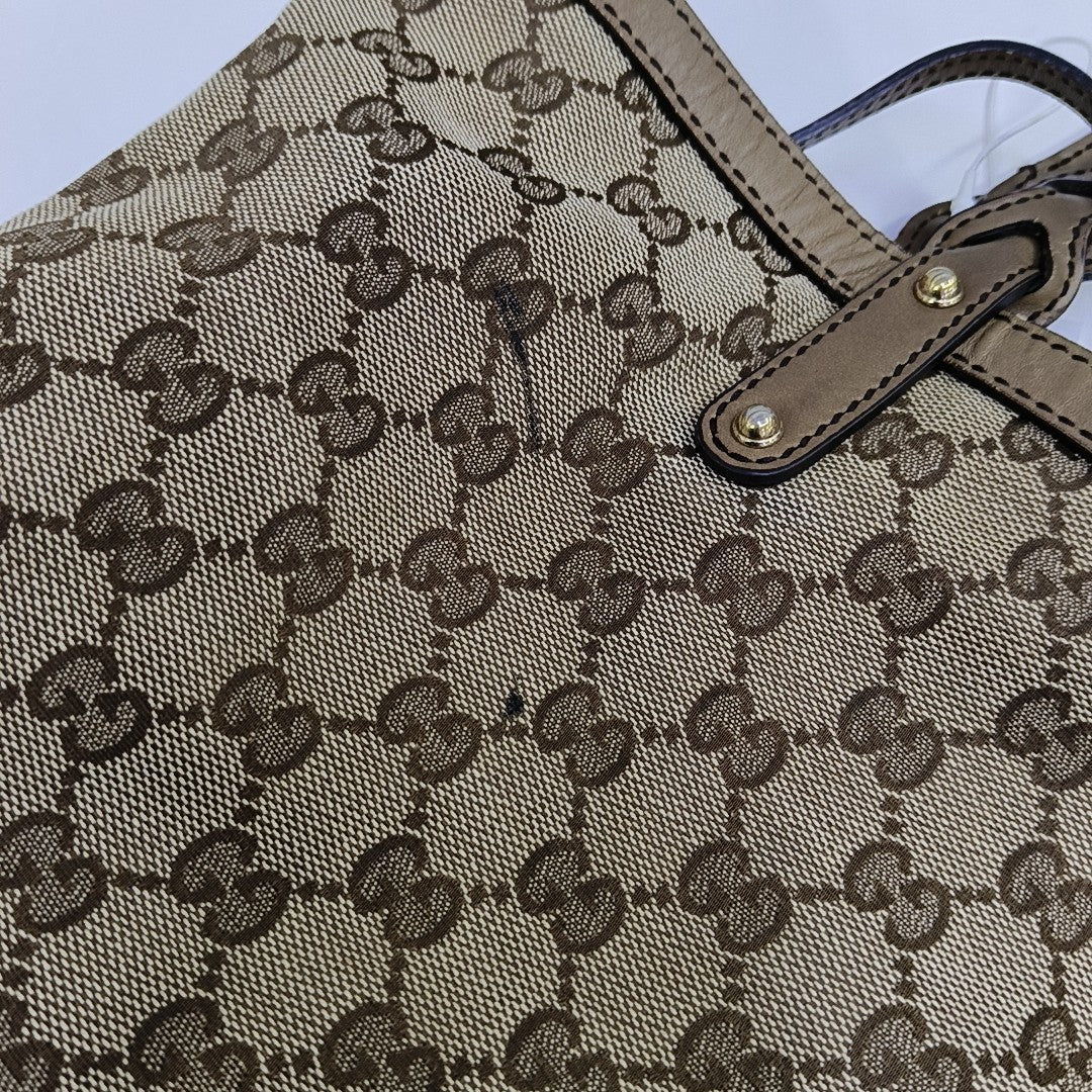 Monogram Canvas Tote Bag Brown