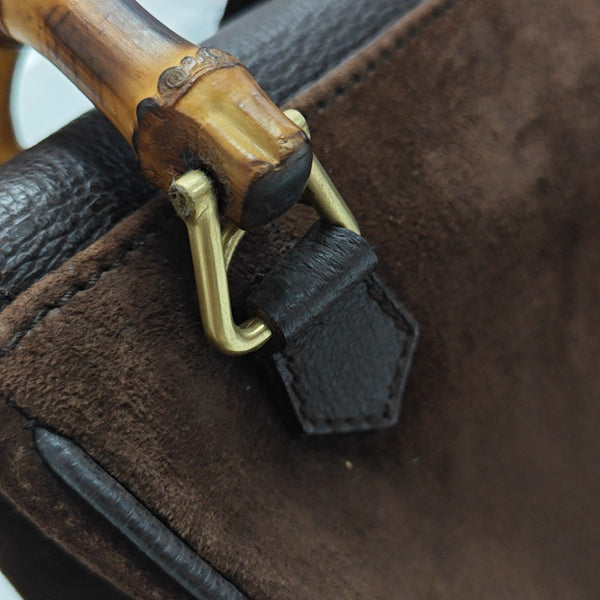 Suede Tote Bag Brown